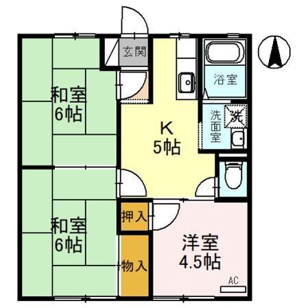 サンライフ内山　B棟の物件間取画像